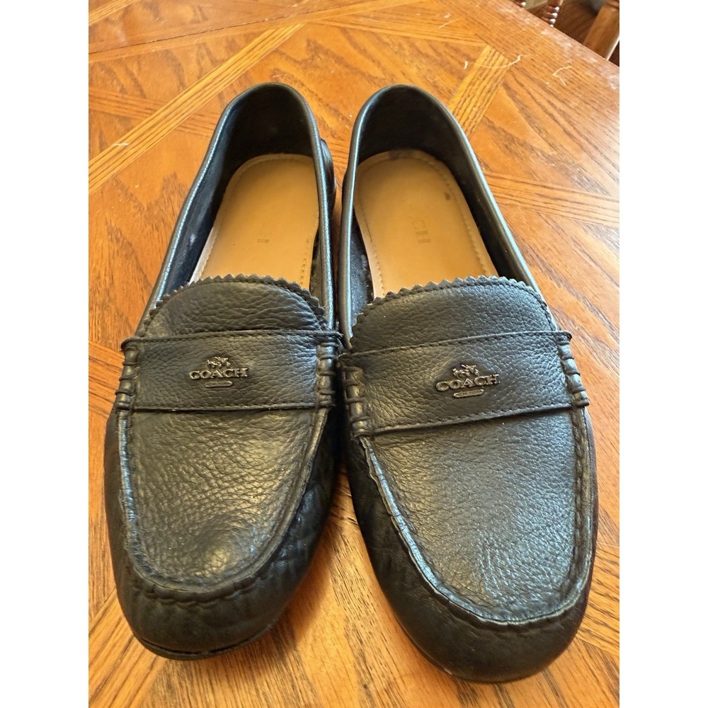 Coach Black Leather Mary Lock Up Women's Loafers Size 9 B